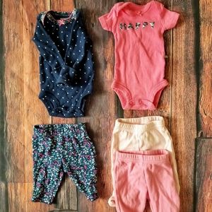 Premie 5 piece baby girl bundle